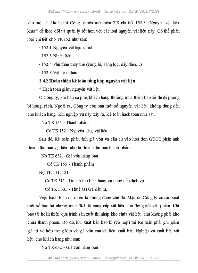 image for page Hoàn thiện công tác kế toán nguyên vật liệu tại Công ty TNHH Sản xuất và Thương mại Thái Hòa