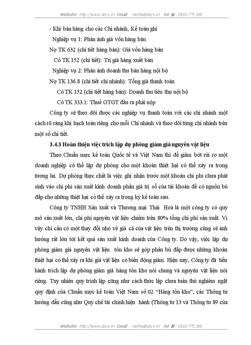 image for page Hoàn thiện công tác kế toán nguyên vật liệu tại Công ty TNHH Sản xuất và Thương mại Thái Hòa