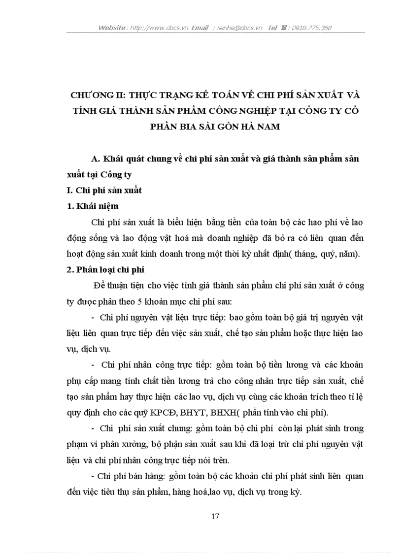 image for page Thực trạng kế toán về chi phí sản xuất và tính giá thành sản phẩm công nghiệp tại công ty cổ phần bia sài gòn hà nam