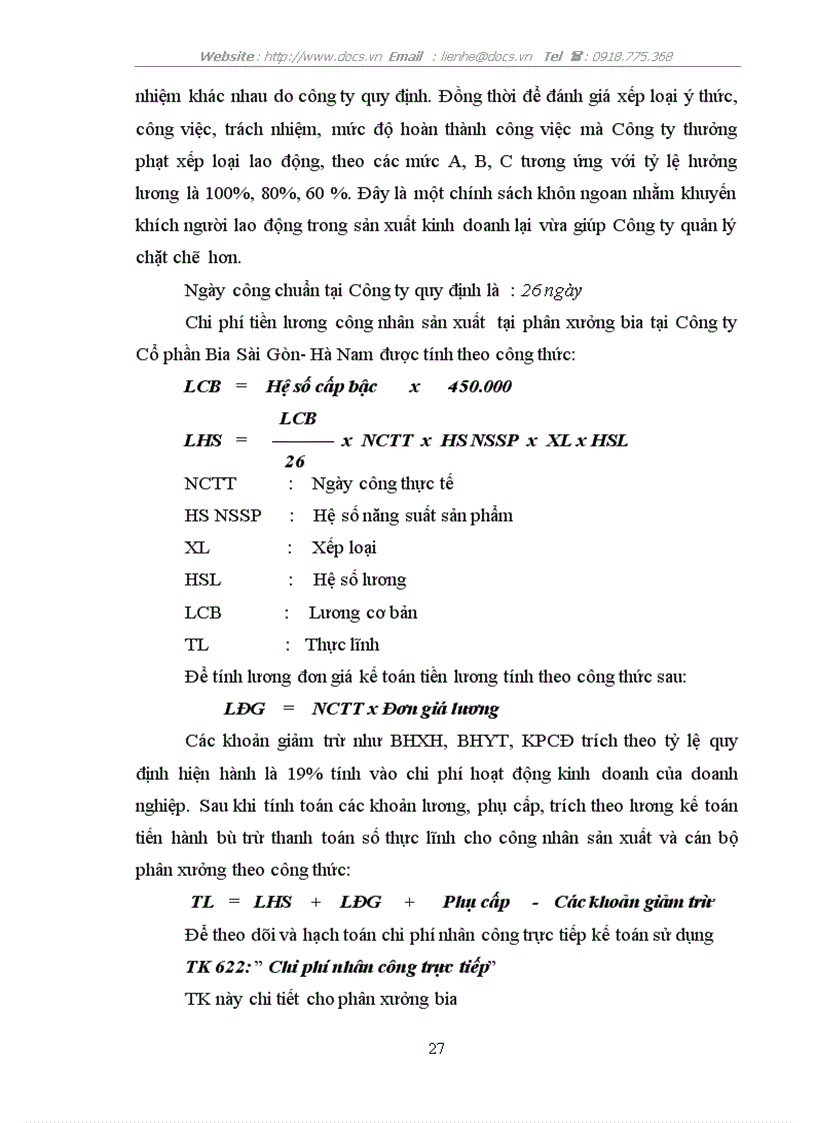 image for page Thực trạng kế toán về chi phí sản xuất và tính giá thành sản phẩm công nghiệp tại công ty cổ phần bia sài gòn hà nam