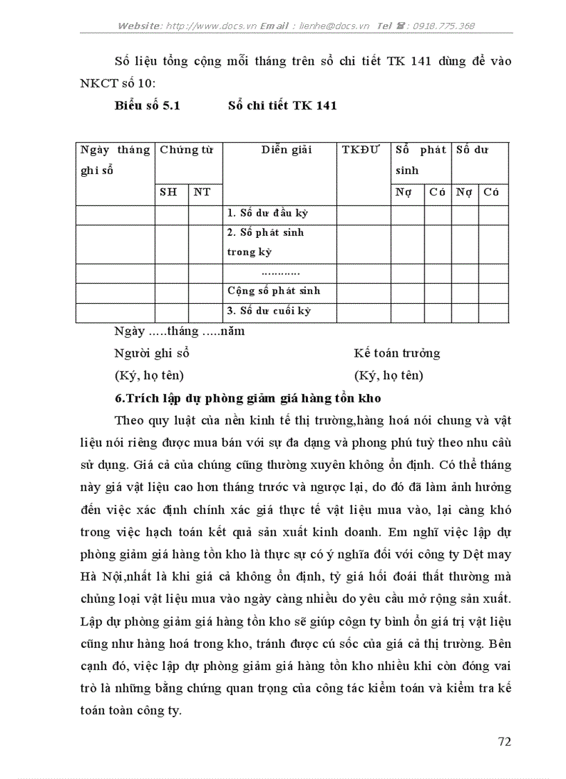 image for page Tổ chức công tác kế toán nguyên vật liệu tại công ty Dệt May Hà Nội