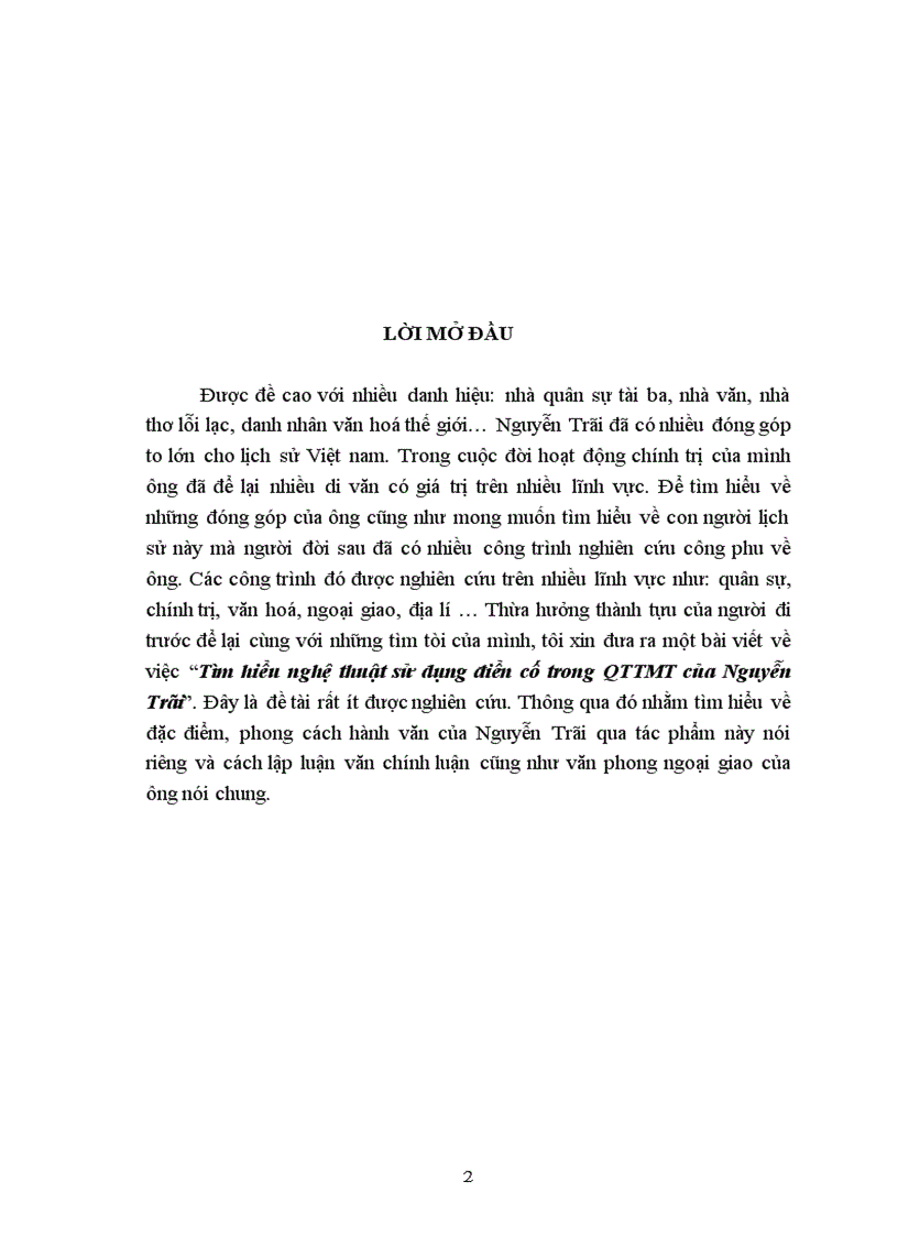 image for page Tìm hiểu nghệ thuật sử dụng điển cố trong QTTMT của Nguyễn Trãi