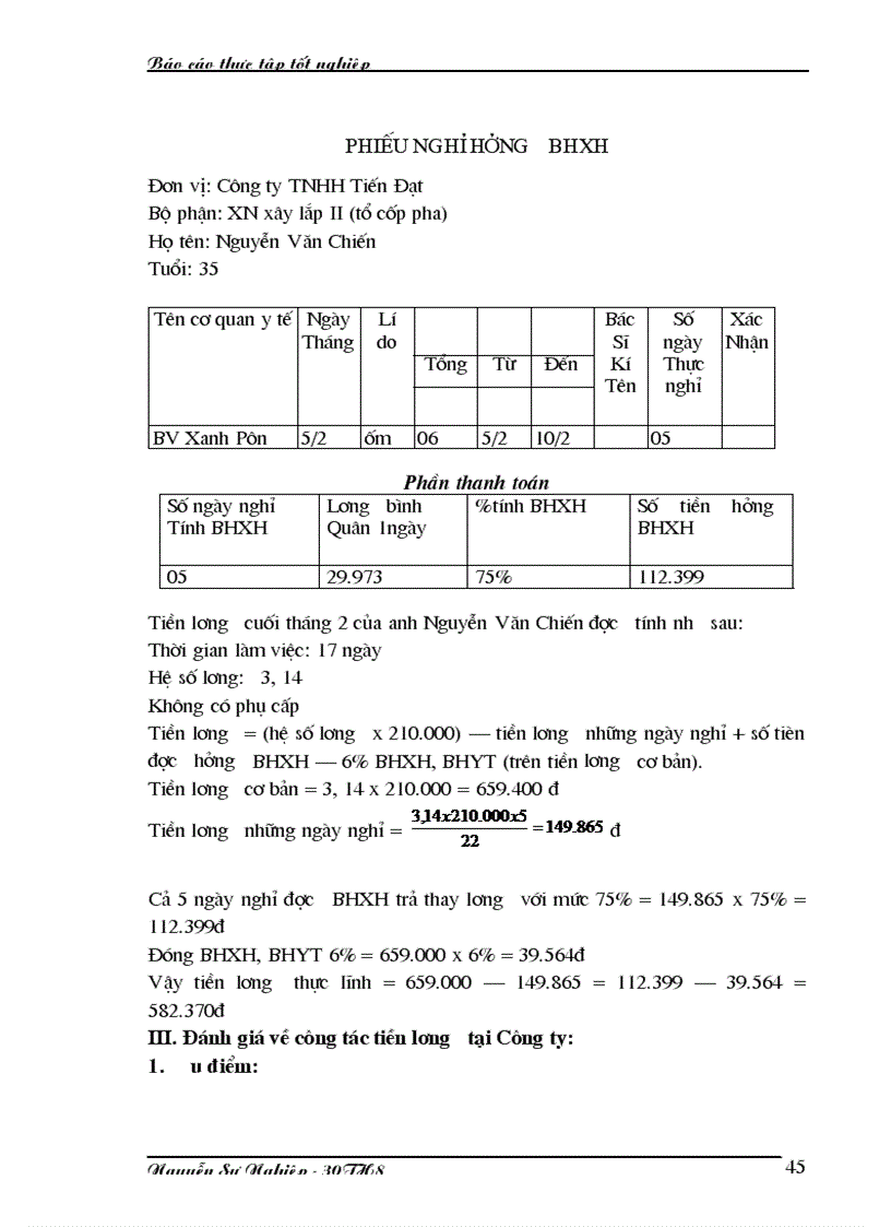 image for page Hạch toán tiền lương và các khoản trích theo lương tại Công ty TNHH Tiến Đạt