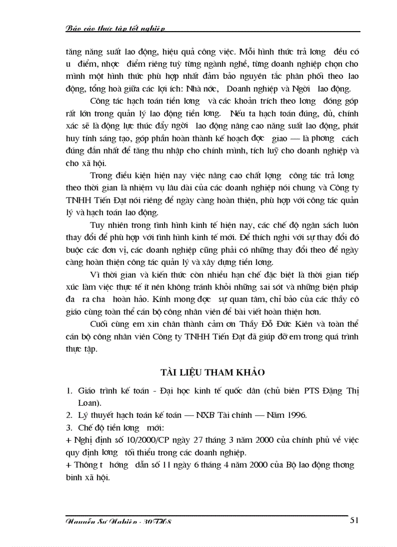 image for page Hạch toán tiền lương và các khoản trích theo lương tại Công ty TNHH Tiến Đạt