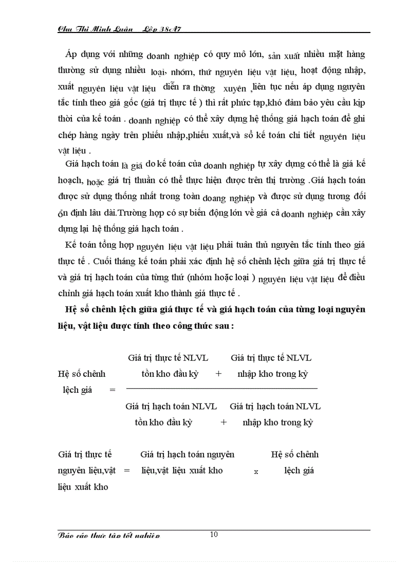 image for page Nhận xét và kiến nghị về công tác kế toán NLVL tại xí nghiệp X 18