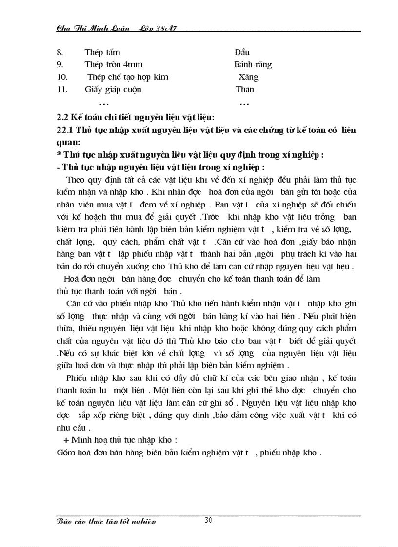 image for page Nhận xét và kiến nghị về công tác kế toán NLVL tại xí nghiệp X 18