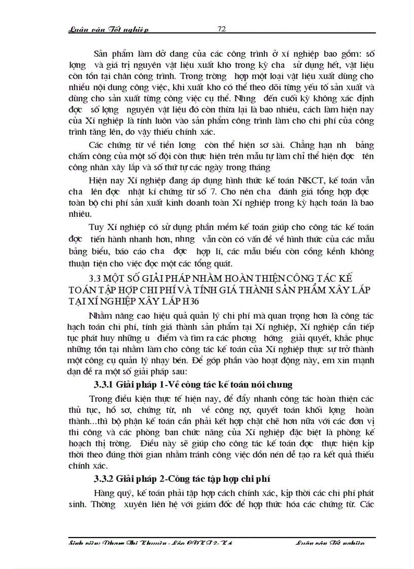 image for page Một số giải pháp nhằm hoàn thiện công tác kế toán tập hợp chi phí sản xuất và tính giá thành sản phẩm xây lắp tại Xí nghiệp xây lắp H36