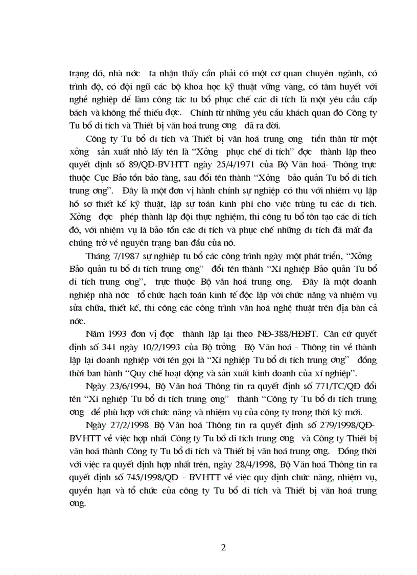 image for page Khái quát chung về công ty tu bổ di tích và thiết bị văn hoá trung ương