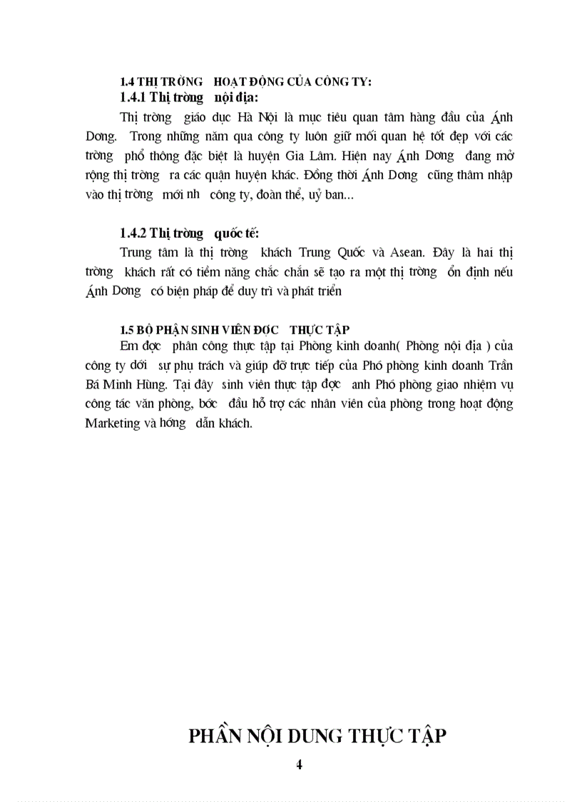 image for page LỊCH SỬ HÌNH THÀNH VÀ CHỨC NĂNG HOẠT ĐỘNG CỦA CÔNG TY Trung tâm thương mại và lữ hành quốc tế Ánh Dương