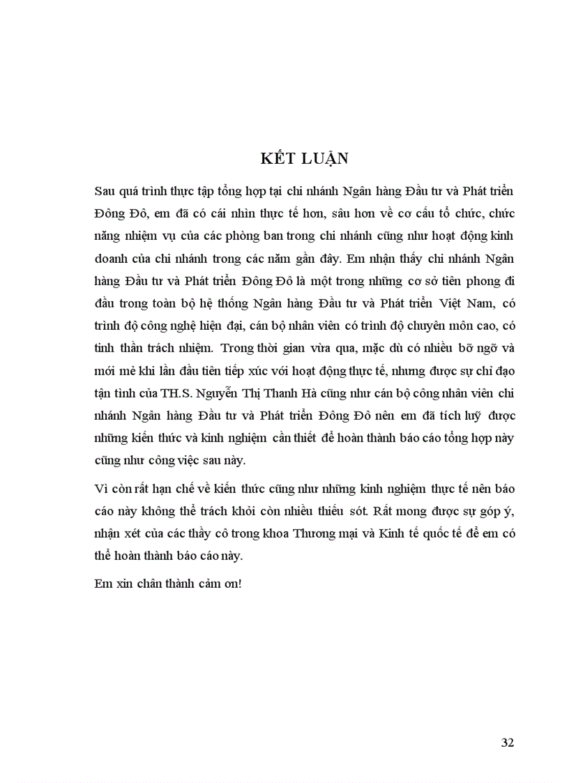 image for page Đánh giá hoạt động và phương hướng phát triển của chi nhánh Ngân hàng BIDV Đông Đô