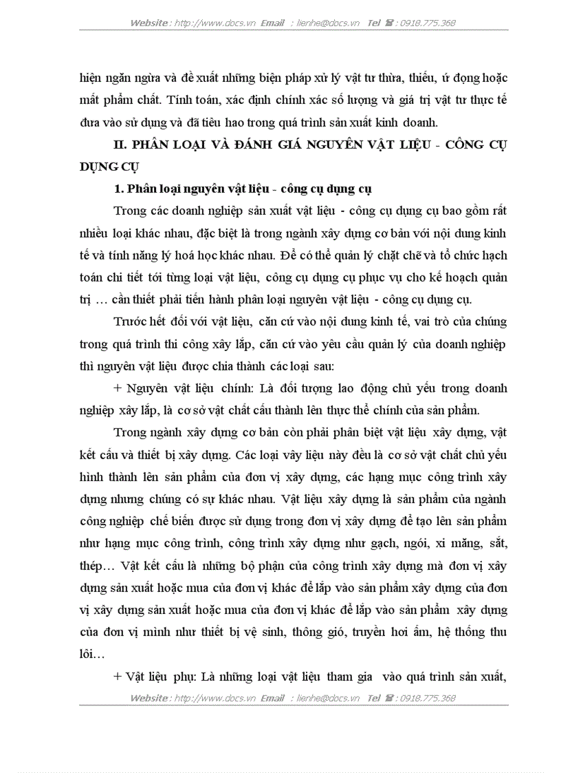 image for page Tổ chức công tác kế toán nguyên vật liệu công cụ dụng cụ ở Công ty xây dựng số 34