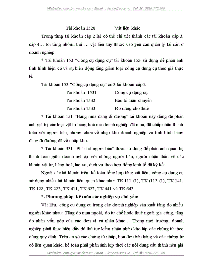 image for page Tổ chức công tác kế toán nguyên vật liệu công cụ dụng cụ ở Công ty xây dựng số 34
