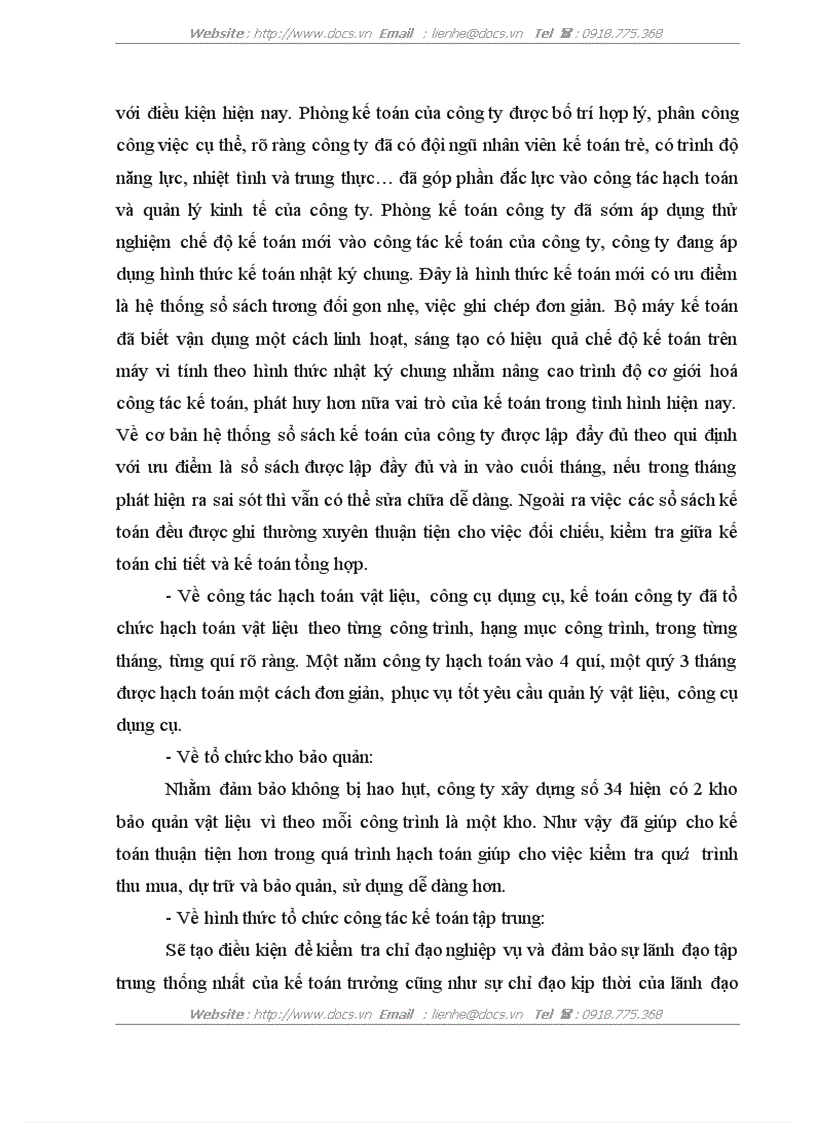 image for page Tổ chức công tác kế toán nguyên vật liệu công cụ dụng cụ ở Công ty xây dựng số 34