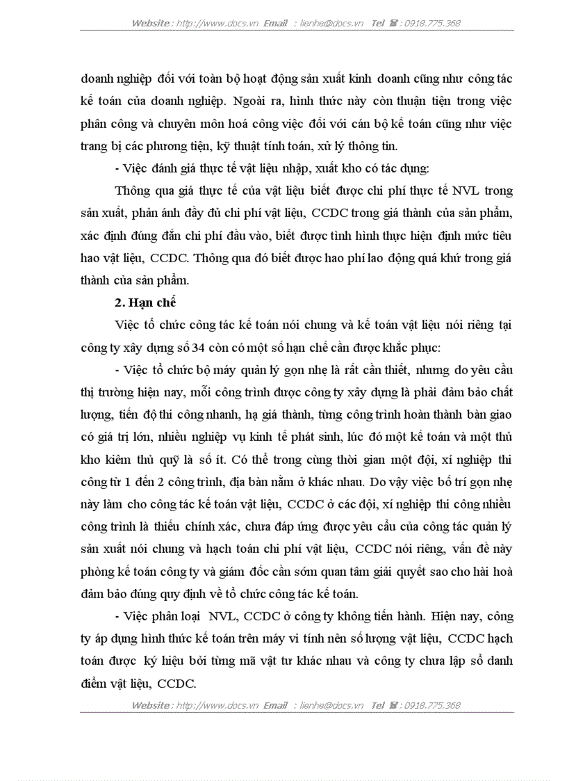 image for page Tổ chức công tác kế toán nguyên vật liệu công cụ dụng cụ ở Công ty xây dựng số 34