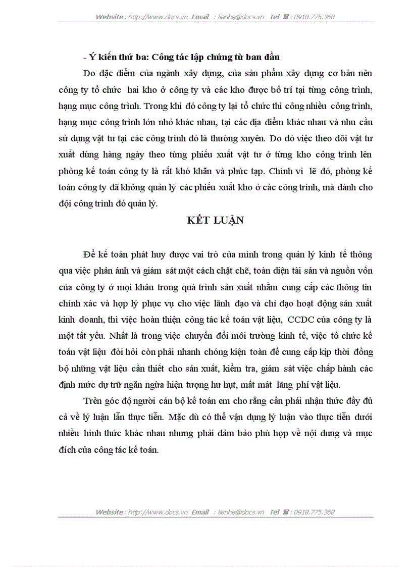 image for page Tổ chức công tác kế toán nguyên vật liệu công cụ dụng cụ ở Công ty xây dựng số 34