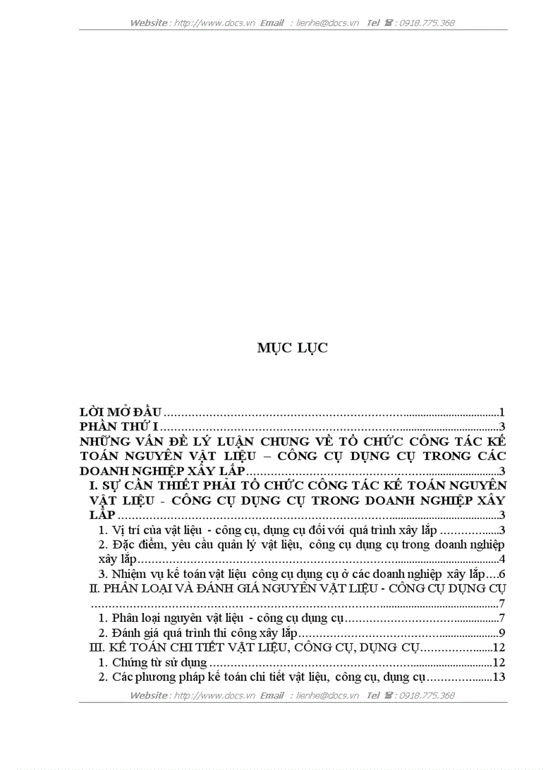 image for page Tổ chức công tác kế toán nguyên vật liệu công cụ dụng cụ ở Công ty xây dựng số 34
