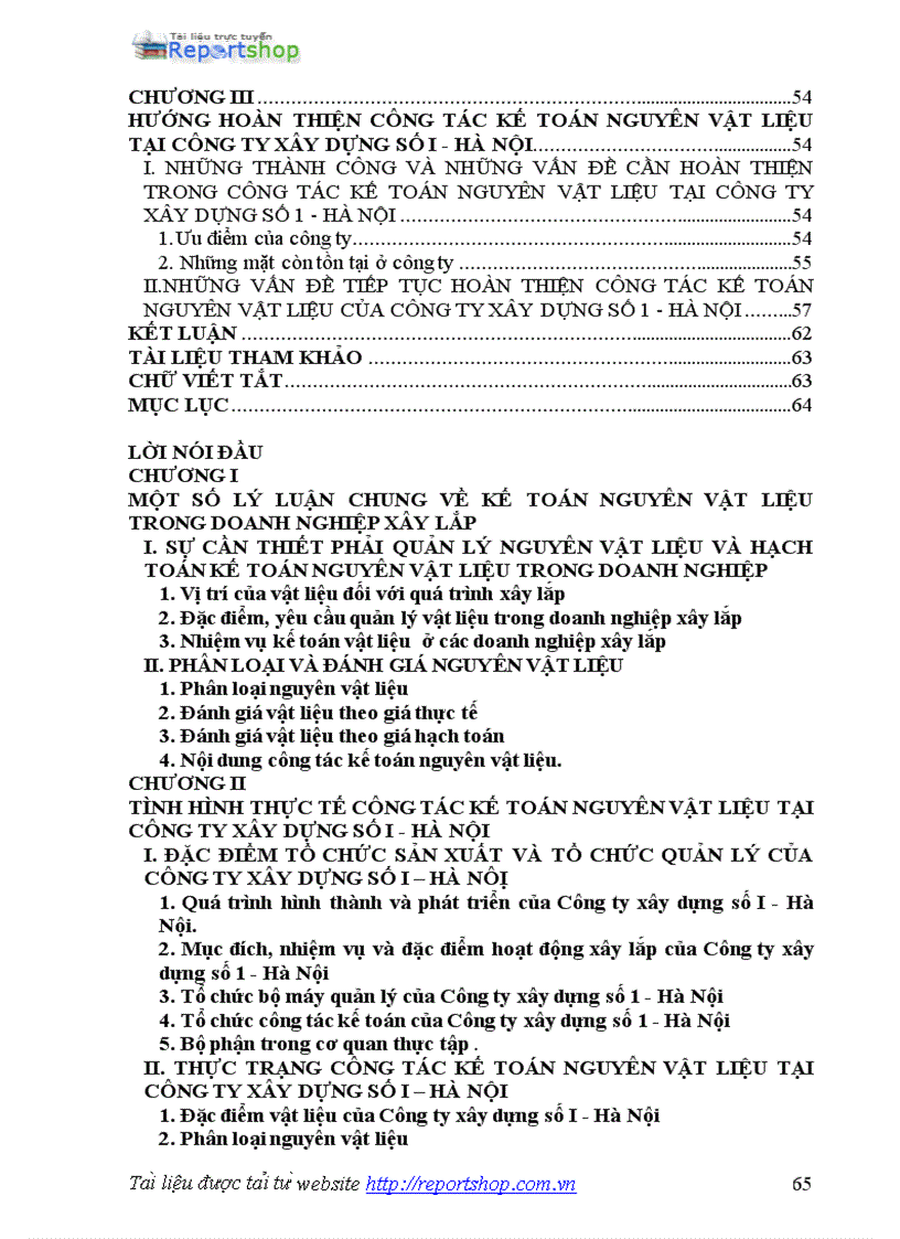 image for page Tổ chức công tác kế toán nguyên vật liệu ở Công ty xây dựng số