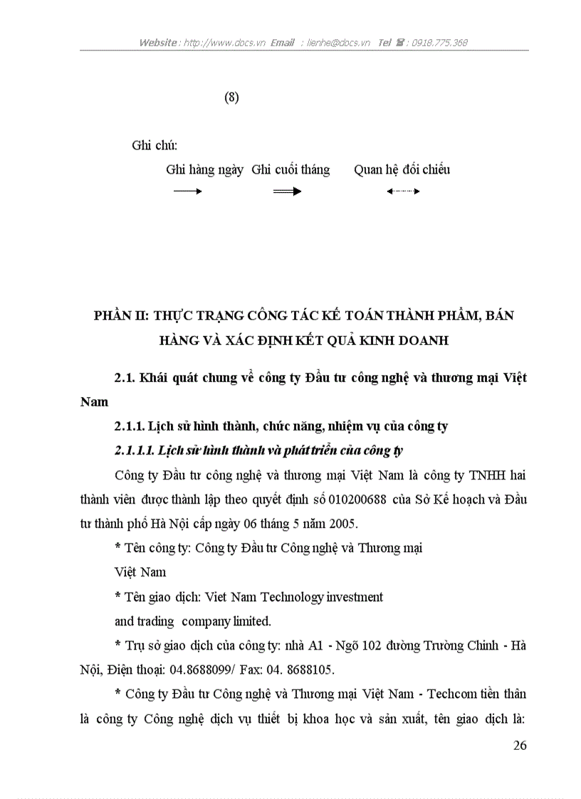 image for page Hoàn thiện hạch toán tiêu thụ thành phẩm và xác định kết quả kinh doanh tại Công ty Đầu tư công nghệ và thương mại Việt Nam