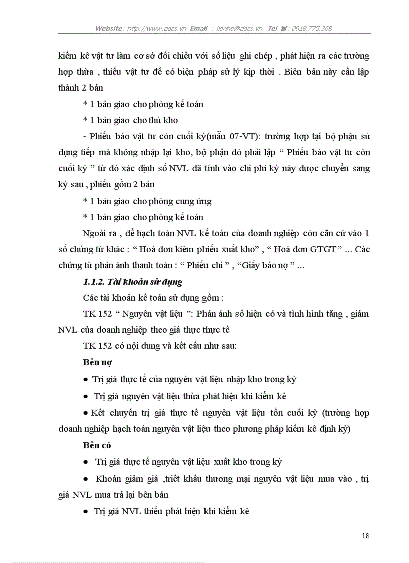 image for page Kế toán nguyên vật liệu vật liệu và công cụ dụng cụ tại Xí nghiệp 22 Công ty 22 Bộ Quốc Phòng