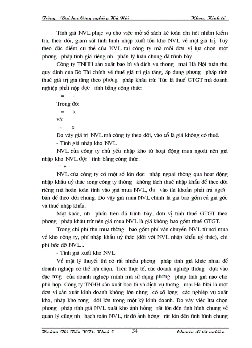 image for page Những ý kiến đóng góp nhằm hoàn thiện công tác hạch toán NVL tại Công ty TNHH sản xuất bao bì và dịch vụ thương mại Hà Nội