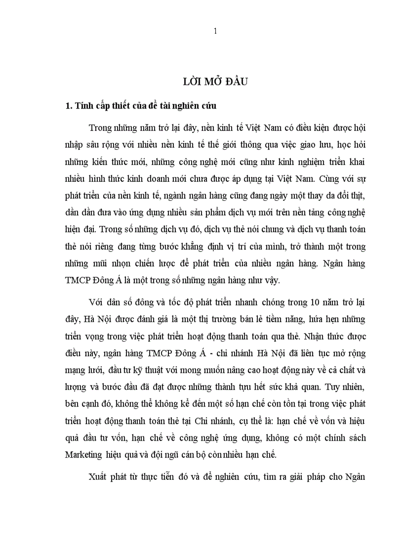 image for page Phát triển hoạt động thanh toán thẻ tại ngân hàng TMCP Đông Á chi nhánh Hà Nội
