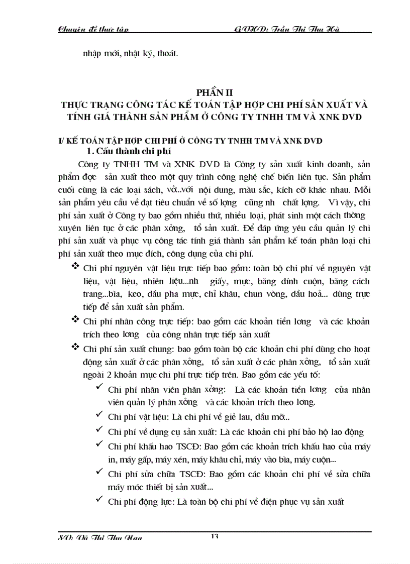 image for page Các giải pháp hoàn thiện công tác kế toán tập hợp chi phí sản xuất và tính giá thành sản phẩm ở Công ty TNHH TM