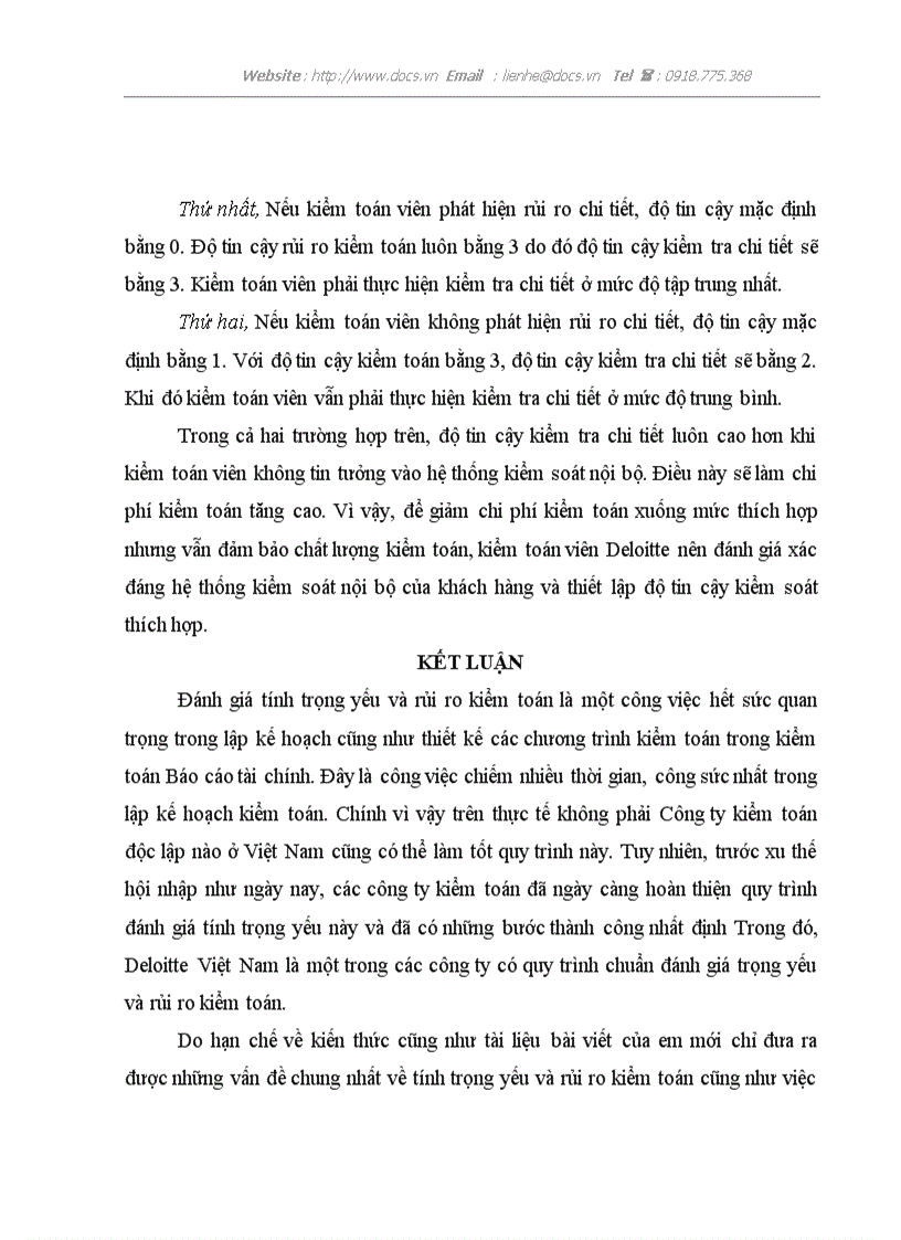 image for page Quy trình đánh giá trọng yếu và rủi ro kiểm toán trong kiểm toán Báo cáo tài chính tại Công ty TNHH Deloitte Việt Nam