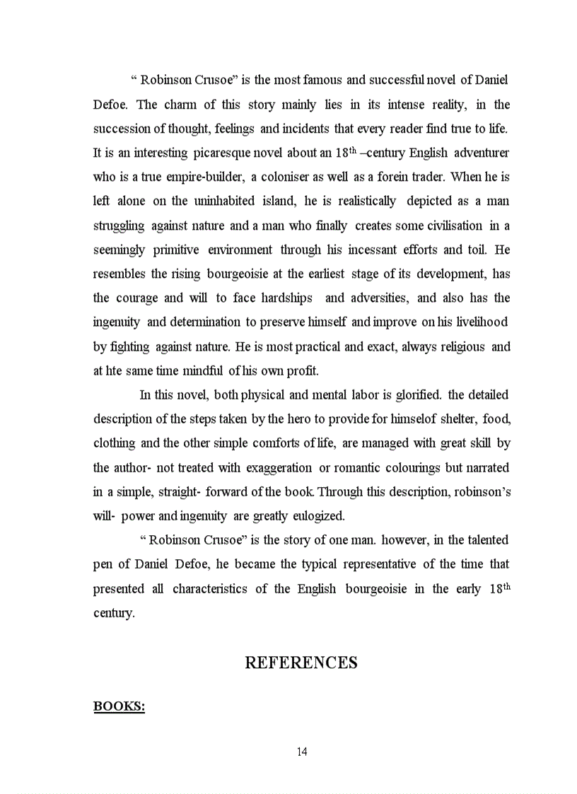 image for page Robinson Crusoe A Representative of the English Bourgeoisie in the early 18th century