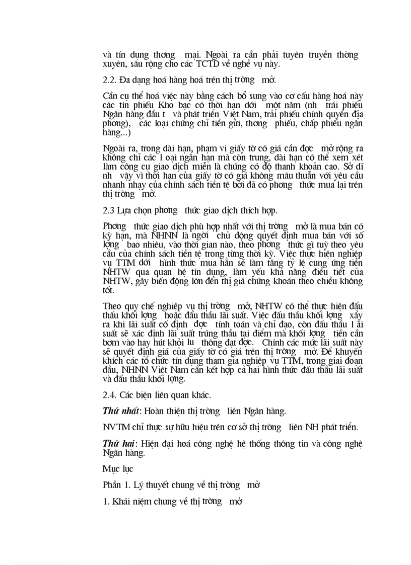 image for page Lý thuyết chung về thị trường mở