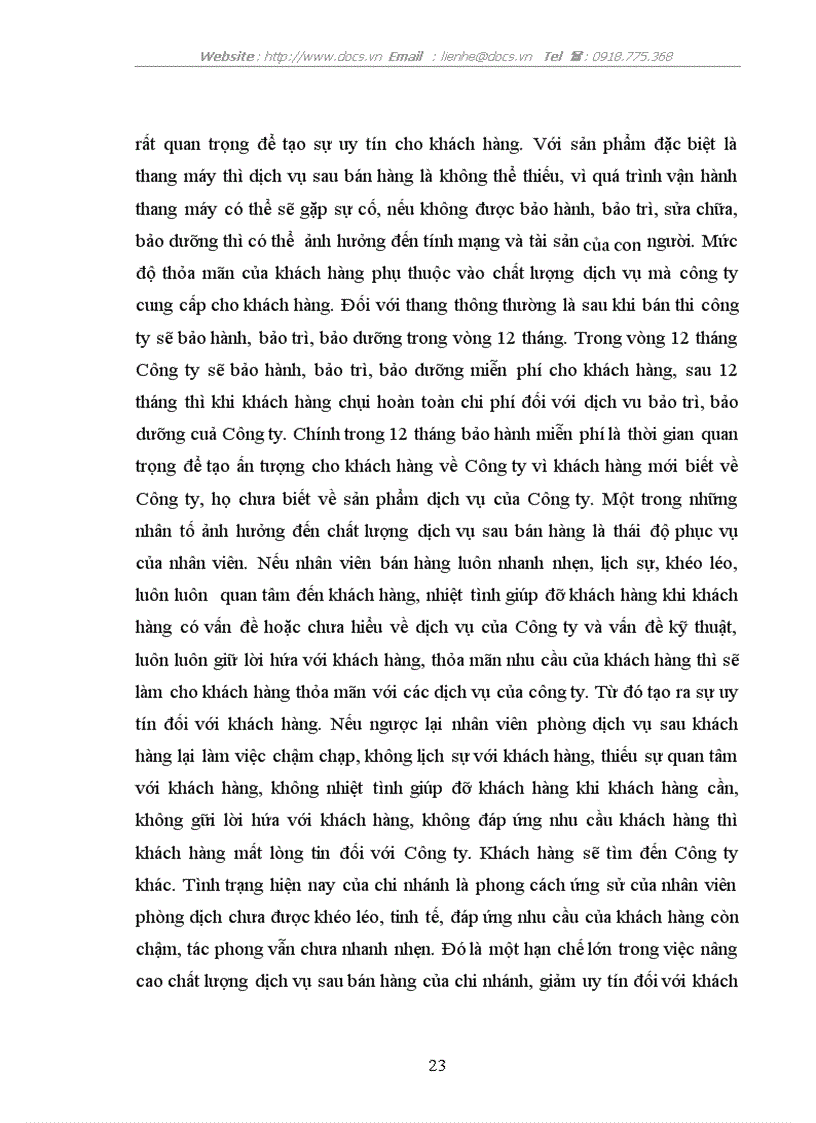 image for page Một số giải pháp nhằm nâng cao chất lượng dịch vụ sau bán hàng tại công ty cổ phần thang máy Thiên Nam Chi nhánh Hà Nội