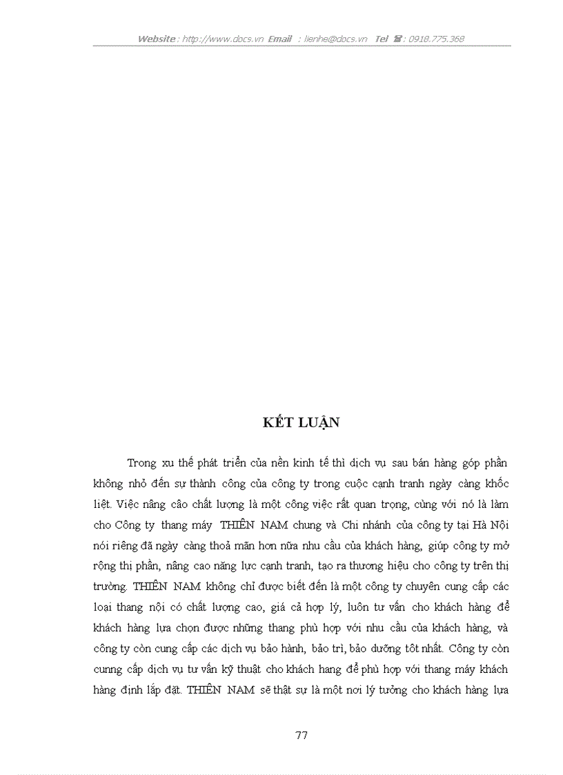 image for page Một số giải pháp nhằm nâng cao chất lượng dịch vụ sau bán hàng tại công ty cổ phần thang máy Thiên Nam Chi nhánh Hà Nội