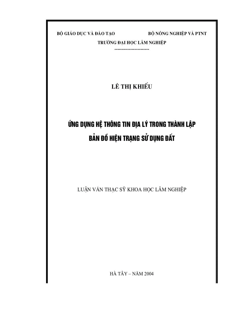image for page Ứng dụng hệ thông tin địa lý trong thành lập bản đồ hiện trạng sử dụng đất 79trang