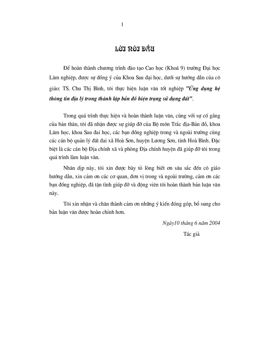 image for page Ứng dụng hệ thông tin địa lý trong thành lập bản đồ hiện trạng sử dụng đất 79trang