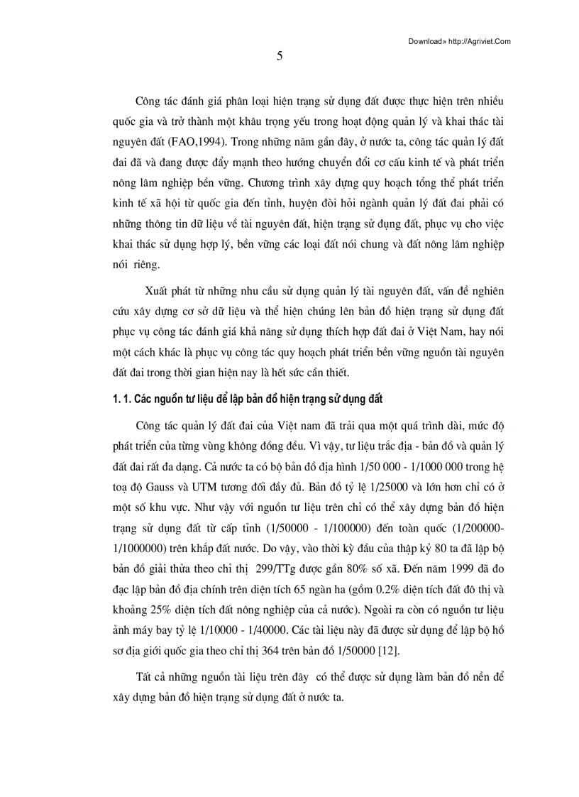 image for page Ứng dụng hệ thông tin địa lý trong thành lập bản đồ hiện trạng sử dụng đất 79trang