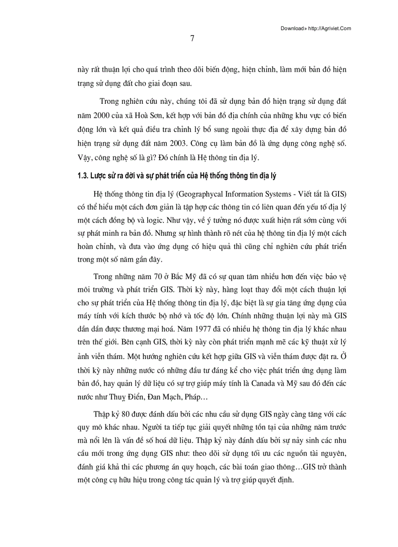 image for page Ứng dụng hệ thông tin địa lý trong thành lập bản đồ hiện trạng sử dụng đất 79trang