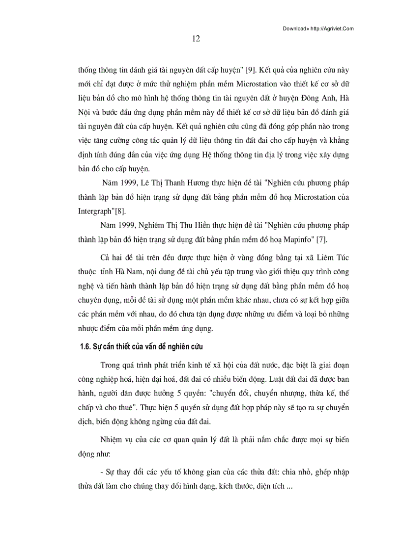 image for page Ứng dụng hệ thông tin địa lý trong thành lập bản đồ hiện trạng sử dụng đất 79trang
