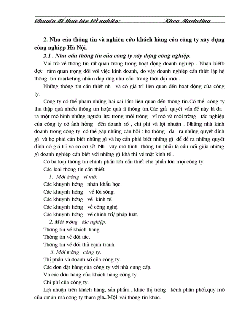 image for page Tổ chức hệ thống thông tin và nghiên cứu marketing trong công ty xây dựng công nghiệp Hà Nội