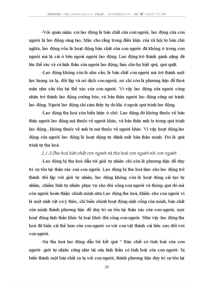 image for page Quan niệm của c Mác về tha hoá giải phóng con người và ý nghĩa của nó đối với phát triển con người việt nam hiện nay