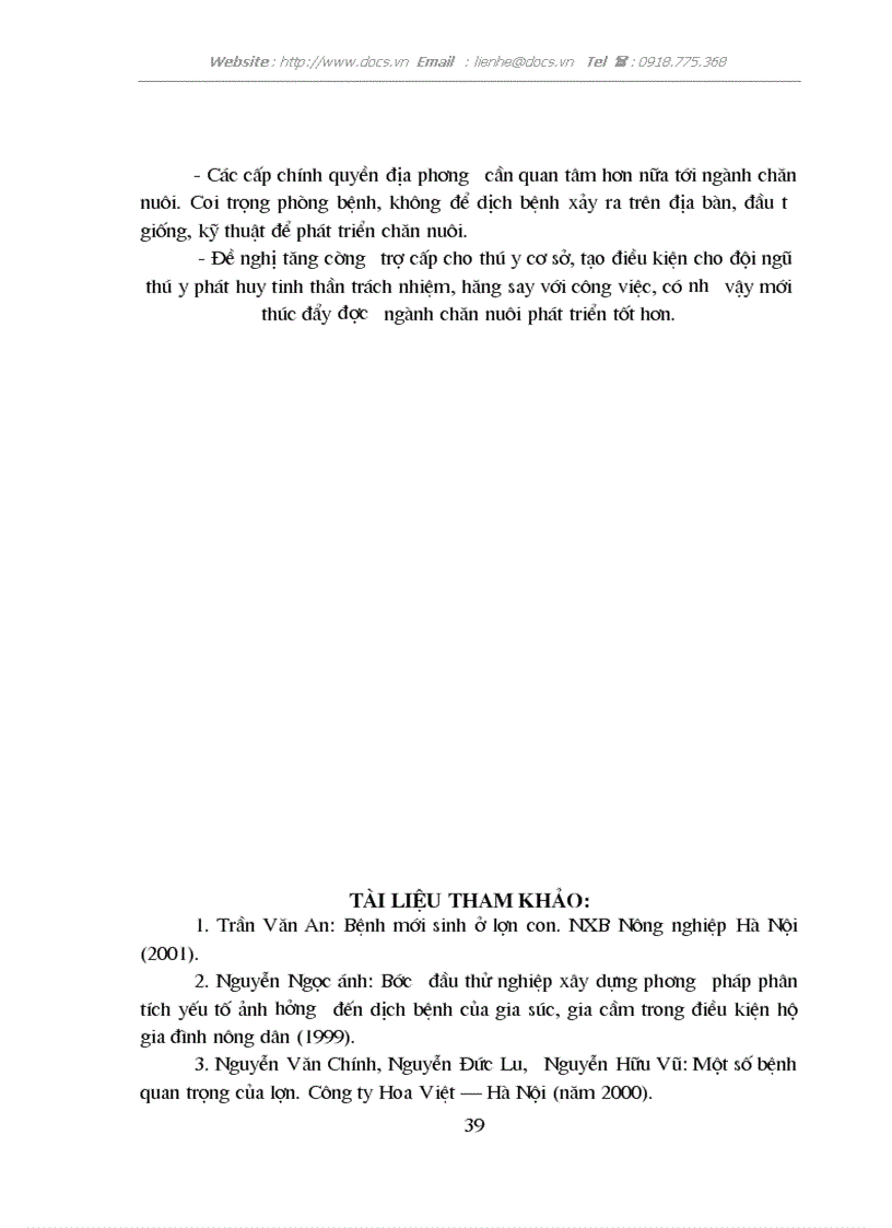 image for page Điều tra tình chăn nuôi thú y tình hình dịch bệnh và biện pháp phòng trị bệnh ở đàn lợn tại Xã Phúc Thịnh Huyện Chiêm Hoá Tỉnh Tuyên Quang