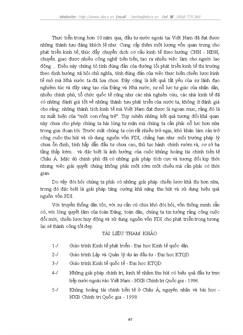 image for page Phương hướng và giải pháp nhằm tăng cường huy động vốn FDI vào Việt Nam thời kỳ hậu khủng hoảng tài chính tiền tệ châu á