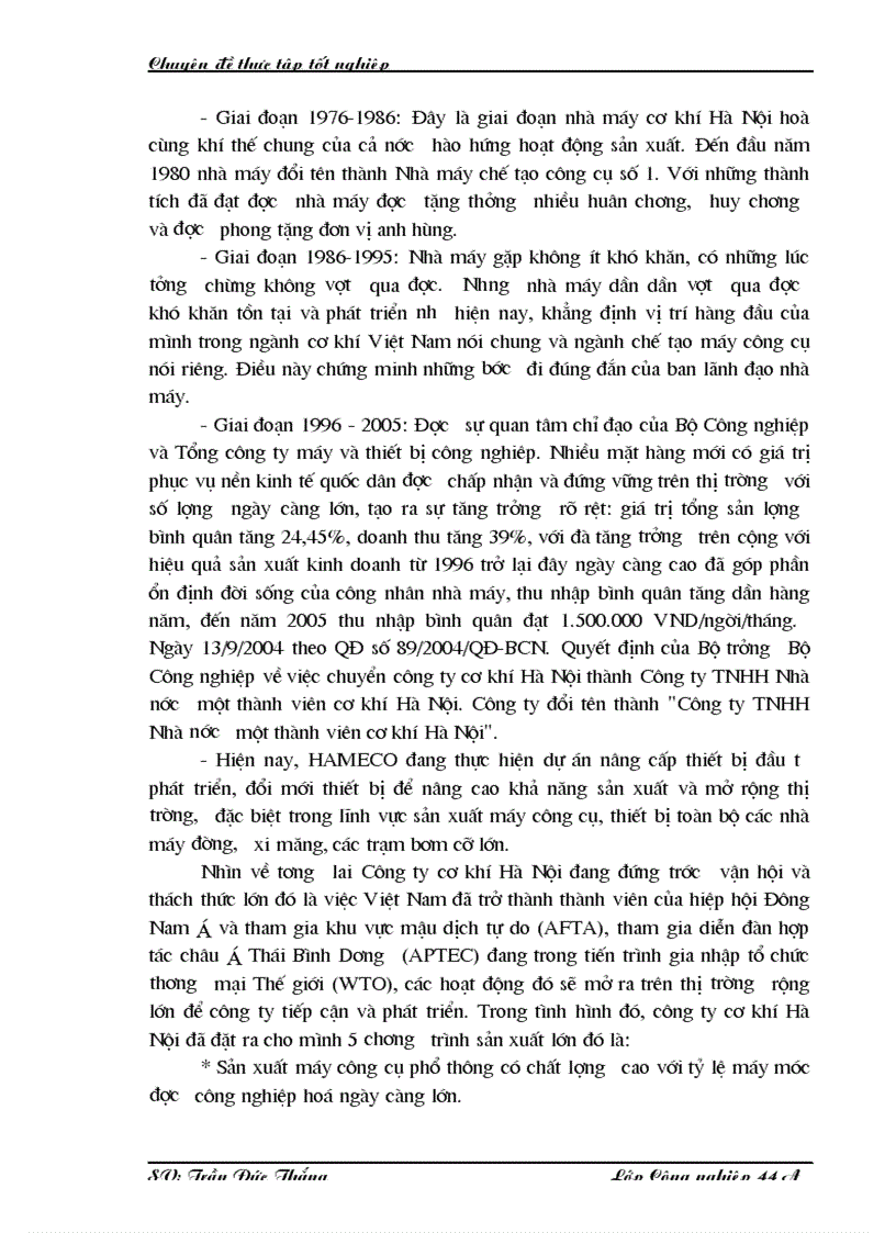 Những giải pháp thực hiện chiến lược phát triển thị trường của công ty TNHH Nhà nướcmột thành viên cơ khí Hà Nội giai đoạn 2006 2015