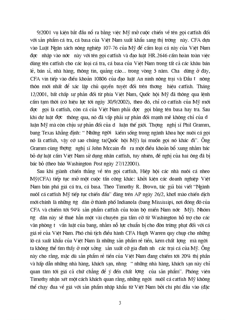 image for page Ảnh hưởng của vận động hành lang trong vụ kiện cá tra cá basa