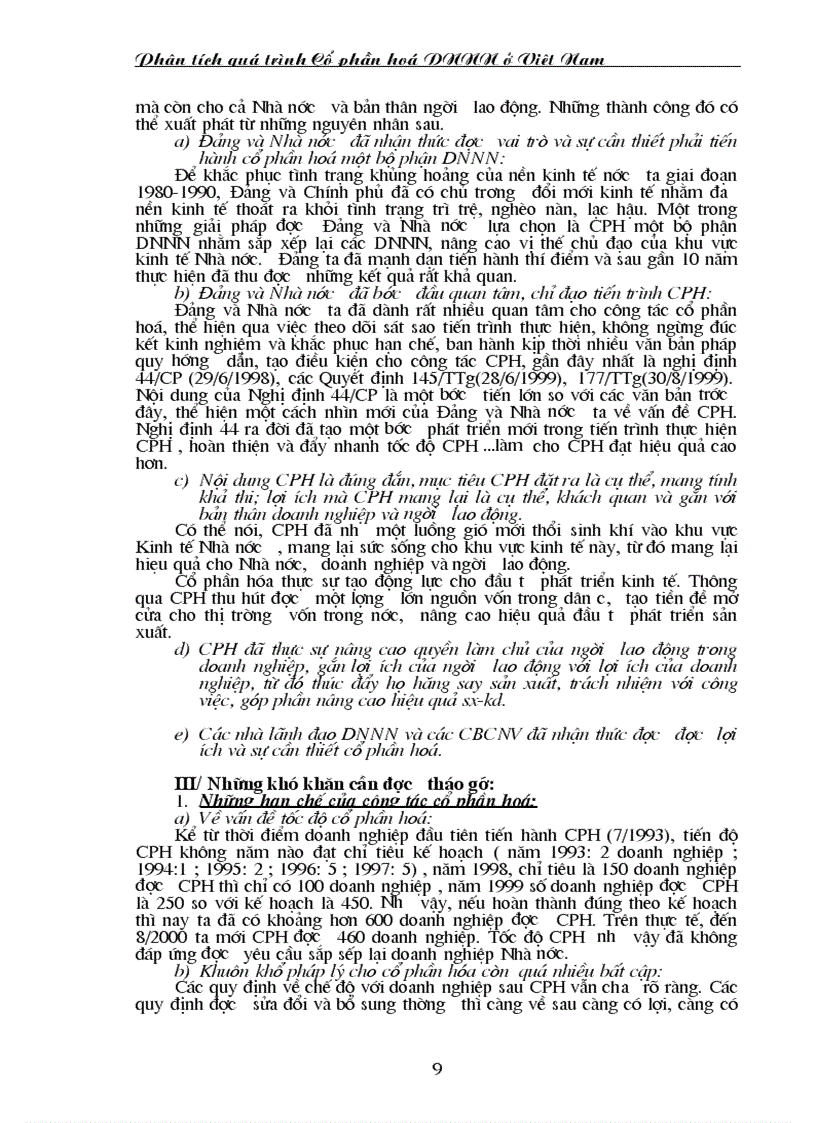 image for page Thực trạng cổ phần hoá Những kết quả tích cực và những khó khăn cần tháo gỡ