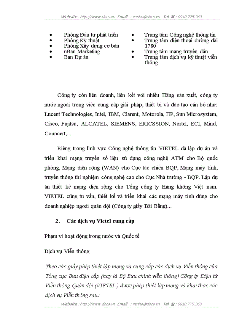 image for page Bổ sung thêm một modul vào hệ thống để tính phần dư nợ của các khách hàng tại Công ty Điện tử viễn thông quân đội VIETEL
