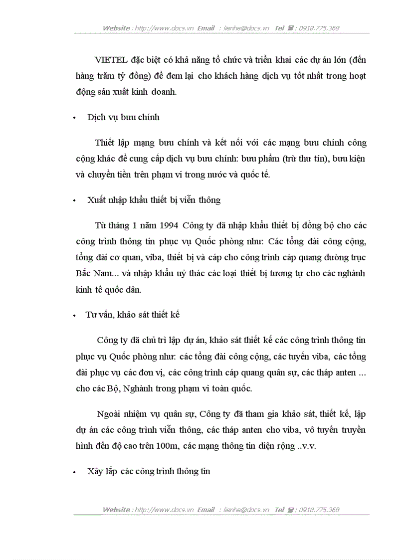 image for page Bổ sung thêm một modul vào hệ thống để tính phần dư nợ của các khách hàng tại Công ty Điện tử viễn thông quân đội VIETEL