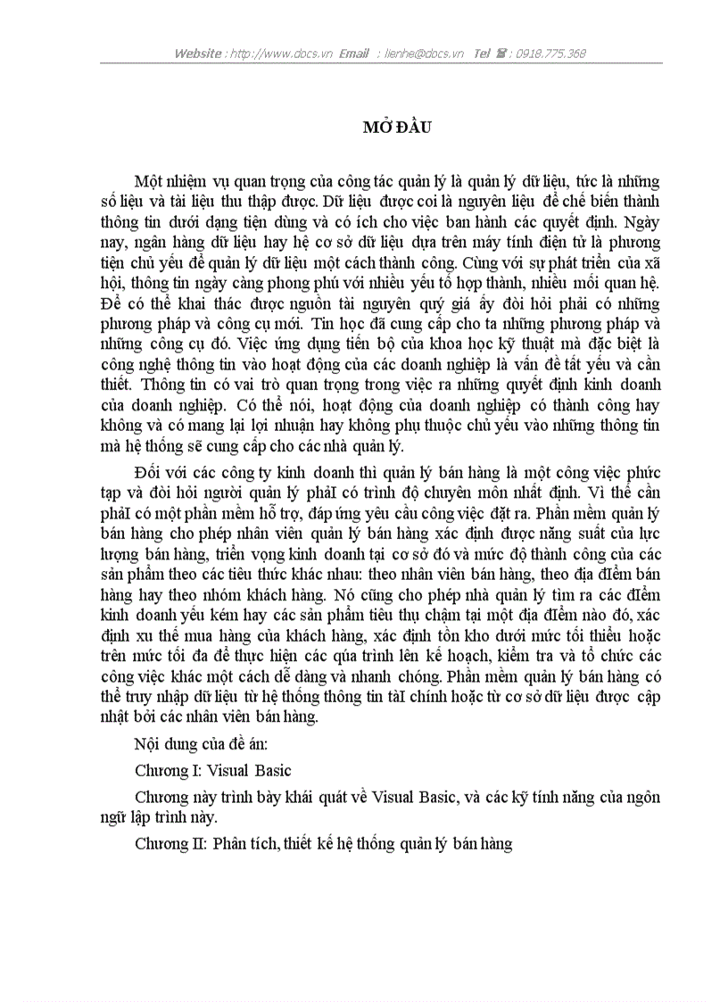 image for page Phân tích thiết kế hệ thống qlbh dựa vào phần mềm visual basic