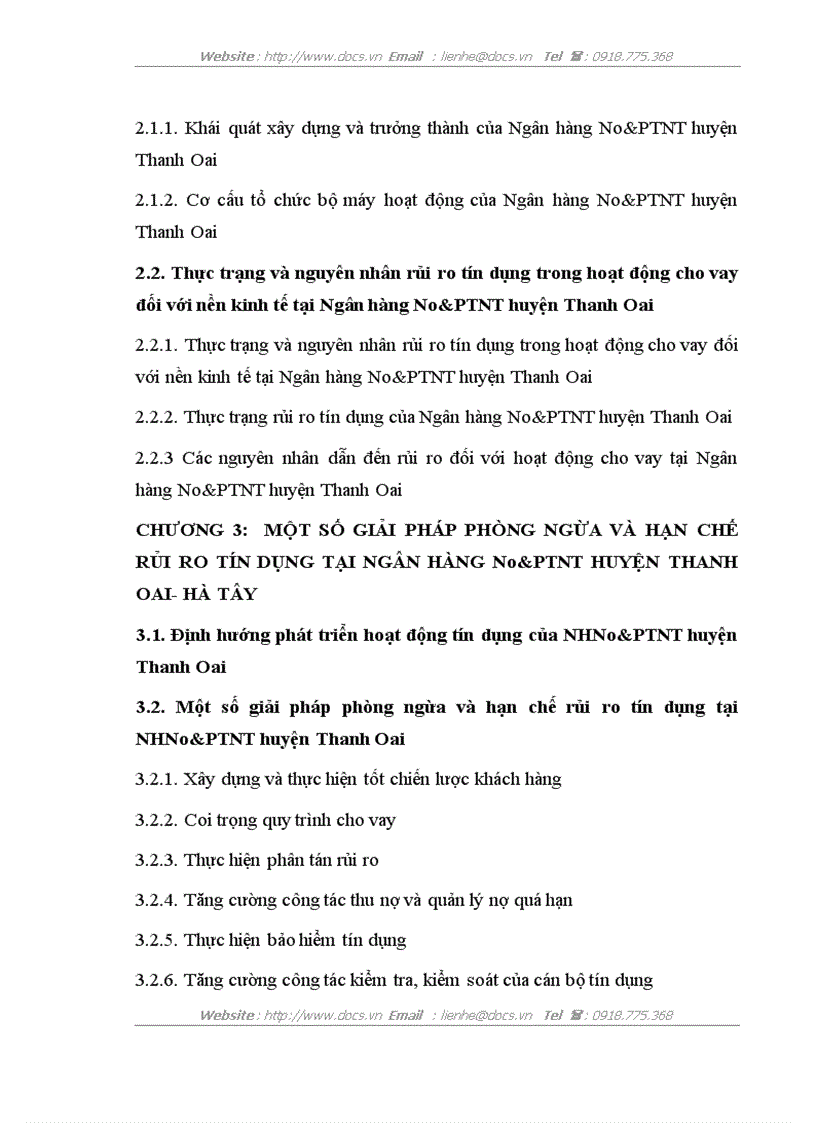 image for page Một số giải pháp phòng ngừa và hạn chế rủi ro tín dụng tại NHNo PTNT Thanh Oai Hà Tây