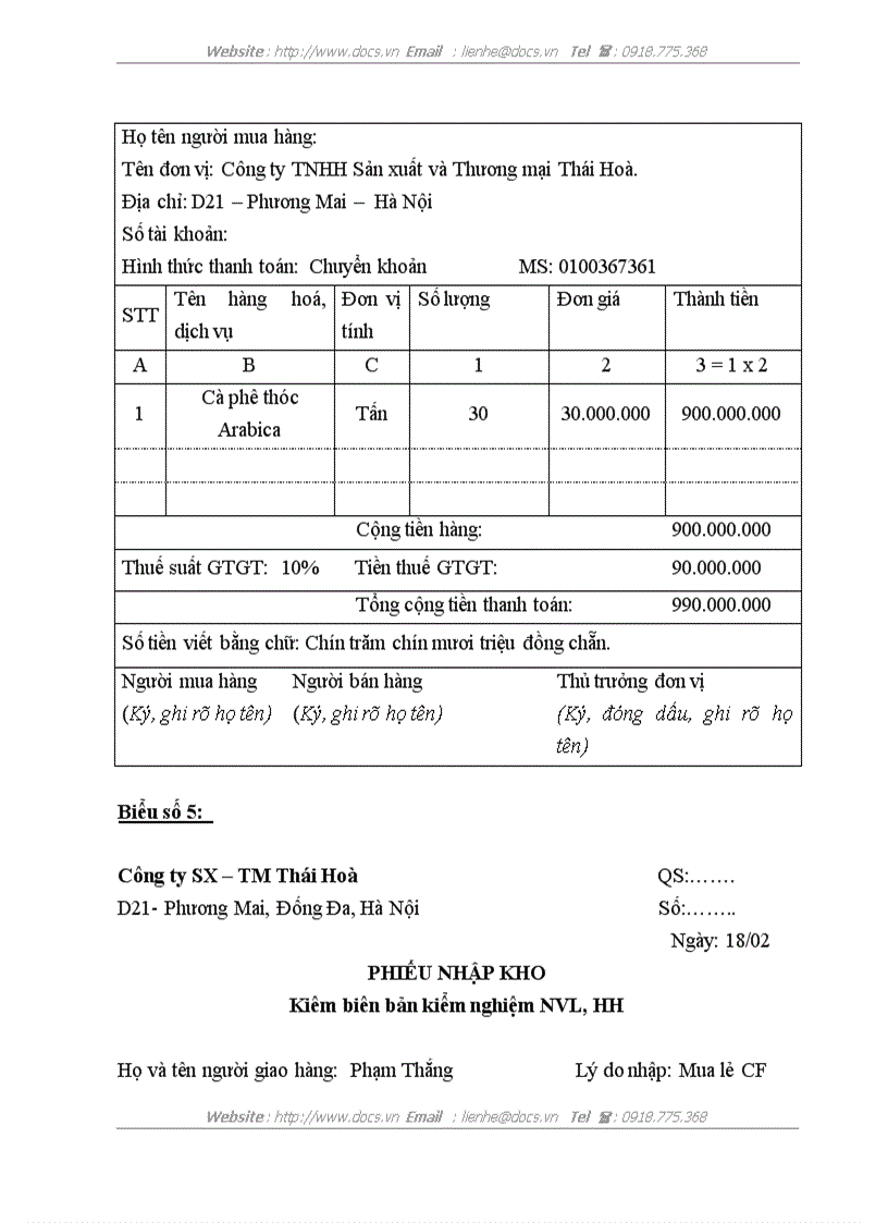 image for page Hoàn thiện công tác kế toán nguyên vật liệu tại Công ty TNHH Sản xuất và Thương mại Thái Hòa