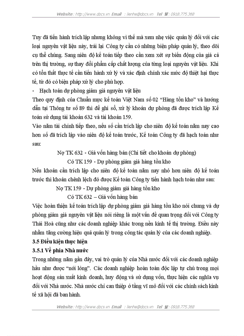 image for page Hoàn thiện công tác kế toán nguyên vật liệu tại Công ty TNHH Sản xuất và Thương mại Thái Hòa