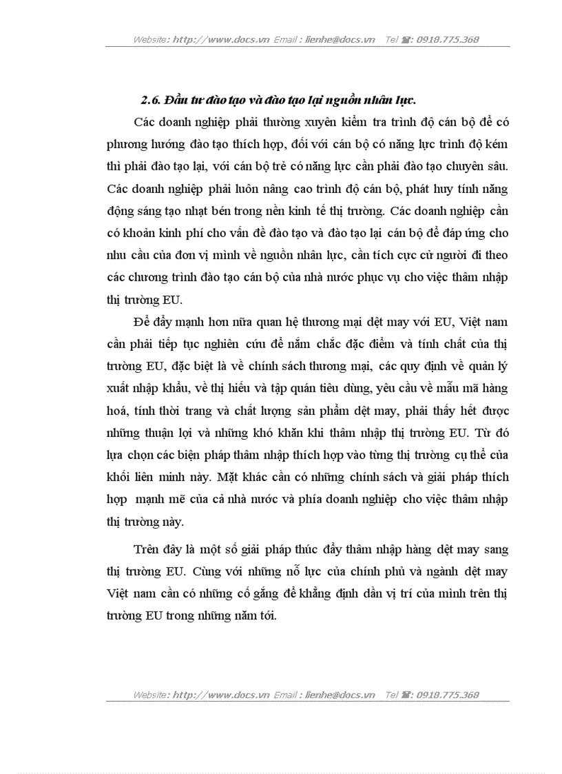 image for page Khả năng thâm nhập hàng dệt may Việt nam vào thị trường EU thực trạng và giải pháp